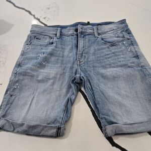 G-Star Men's Raw 3301 Light Wash Denim Shorts - Casual Rolled Hem